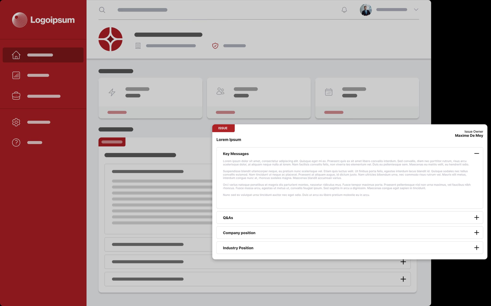 CS&A Dashboard Detail