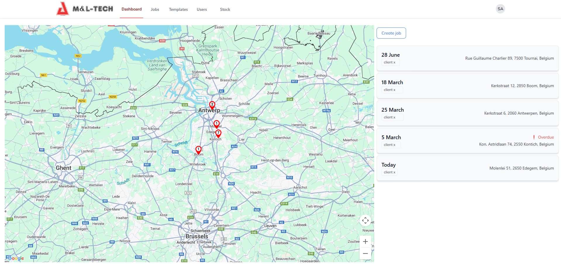 ML-TECH Map Screen Example